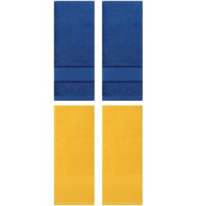 REGALWOVEN 4 Pcs Solid Textured Cotton Soft Absorbent Decorative Hand Towel - 1 of 4