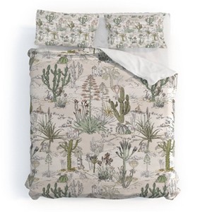 Deny Designs King Whimsical Cactus Landscape Comforter and Pillow Sham Set Brown: 300 Thread Count, Woven Polyester, Zippered - 1 of 4