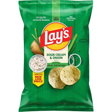 Lay's Sour Cream & Onion Flavored Potato Chips - 7.75oz