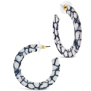 SHINE by Sterling Forever 1.75" Resin Flat Hoop Earrings - 1 of 3