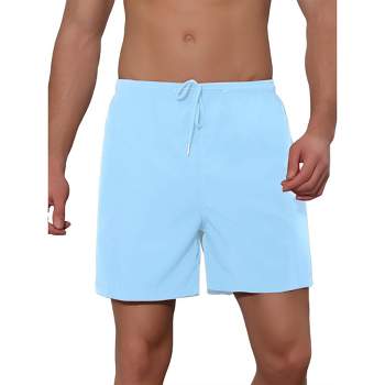 Lars Amadeus Men's Summer Solid Color Drawstring Elastic Waistband Swim Beach Shorts