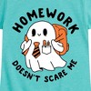 Girls' - Instant Message - Ghost Homework Doesn't Scare Me Fitted Short Sleeve Graphic T-Shirt - 2 of 4