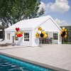 1pc 20x20FT Outdoor Party Tent, White PE Fabric Canopy with Metal Frame, Removable Sidewalls & Storage Bags for Events and Weddings - Coolbibila - 3 of 4