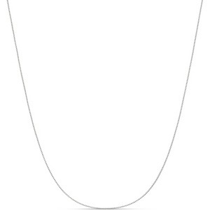 Sterling Silver Thin Box Chain Necklace, 0.8mm in Yellow Gold or Silver, 16"-30" Lengths - 1 of 4