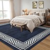 Modern Bordered Print Area Rug Living Room Washable Rug Indoor Bedroom Non-Slip Rug Soft Foldable Floor Carpet - 2 of 4
