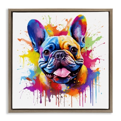 Stupell Industries French Bulldog Modern Splash, 18" x 18"