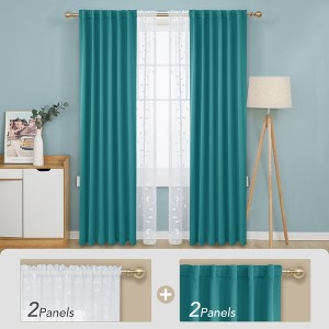 Deconovo 2 Panel Room Darkening Back Tab Window Curtains 52x84 - 1 of 4