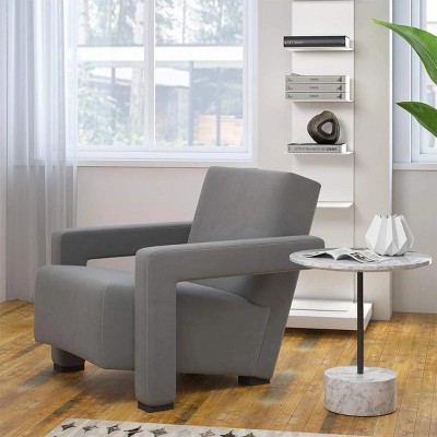 UNISOAR Modern Textured Velvet Upholstered Accent Lounge Arm Chair