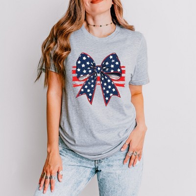 Simply Sage Market Blue and White Star Bow Coquette Short Sleeve Tee