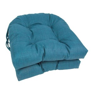 Blazing Needles, 16-inch Spun Polyester Solid Outdoor U-shaped Tufted Chair Cushions (Set of 2) - 1 of 1