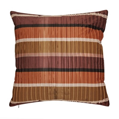 Jazzy Stripes Satin Square Throw Pillow Dark Red - Edie @ Home