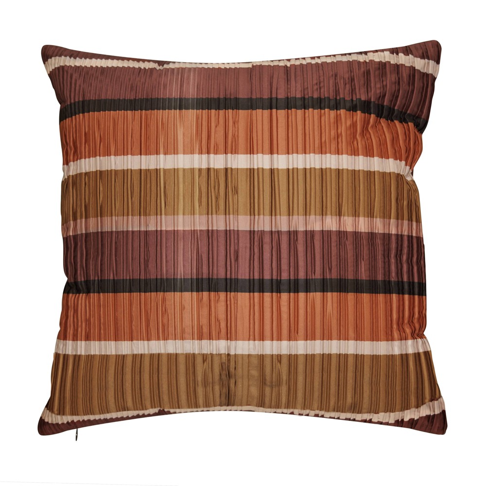 Photos - Pillow Jazzy Stripes Satin Square Throw  Dark Red - Edie@Home