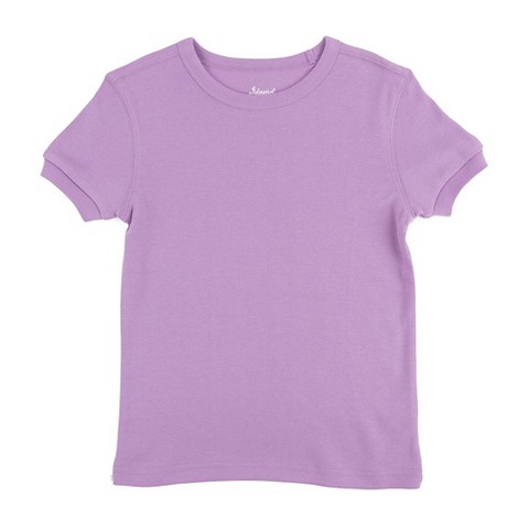 LEVERET Kids Short Sleeve Cotton T-Shirt Purple 3 Year