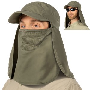 SUN CUBE Fishing Sun Hat with Neck Flap for Men UV Protection Cover Outdoor Bucket Cap with Face Covering for Hiking Running - 1 of 4