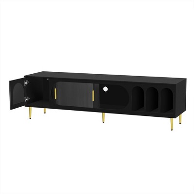 NicBex TV Stand for TV up to 70 Inch,TV Console Table with 3 Shelves and 2 Cabinets for Living Room