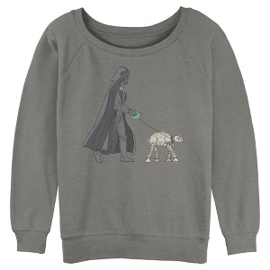 Juniors Womens Star Wars Darth Vader AT-AT Walking the Dog Sweatshirt - 1 of 3