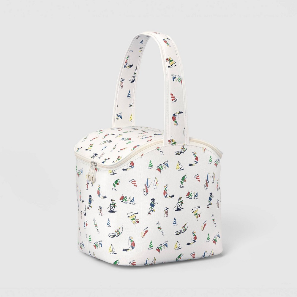 Sail Boat Print Zippered Cooler Tote Bag - Room Essentials™