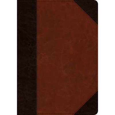 ESV Large Print Wide Margin Bible (Trutone, Brown/Cordovan, Portfolio Design) - (Leather Bound)