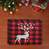 Unique Bargains Christmas Place Mats Linen Red Black White 13"x17.7" 2 Pcs - 2 of 4