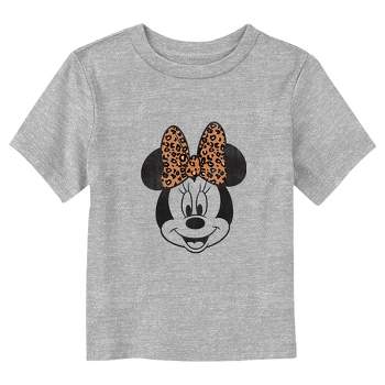 Toddler's Mickey & Friends Distressed Minnie Mouse With Cheetah Print Bow T-Shirt