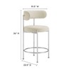 Modway Albie Counter Stools – Set of 2 Upholstered Fabric Bar Stools with Padded Seat, Wood Frame, and Footrest Support - 3 of 4