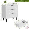 Wave Fluted 3 Drawers Dresser Wide Wood Chest of Drawers Modern Storage Dresser Chest of Drawers Organizer Anti-Tipping Device - 2 of 4