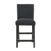 Simple Relax Set of 2 Upholstered Counter Height Dining Chairs in Black and Charcoal Grey - 3 of 4