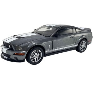 2007 Ford Shelby GT500 Alloy Gray Metallic with White Stripes "Shelby Collectibles" Series 1/18 Diecast Model Car by ACME - 1 of 4