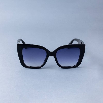 Women's Oversized Cateye with Metal Sunglasses - A New Day™ Black