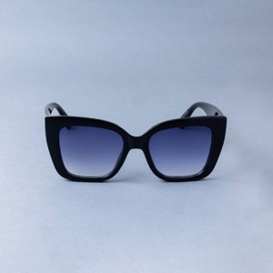 Women's Oversized Cateye with Metal Sunglasses - A New Day™ Black - 1 of 2