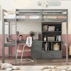 NicBex Full Sie Loft Bed with Desk Wooden Bed Frame with Storage Shelves, Drawers, Ladder and Full Length Guardrail, No Box Spring Required - 2 of 4