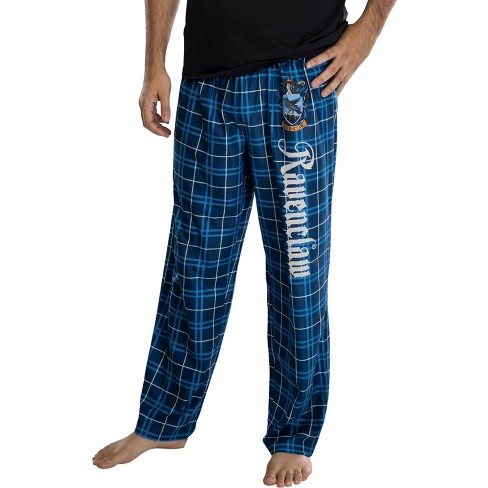 Harry Potter Adult Mens Ravenclaw House Crest Plaid Pajama Pants Large Blue