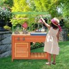 Kids Wooden Mud Kitchen, Outdoor Play Kitchen Playset with Cookware Accessories, Faucet and Sink - 3 of 4