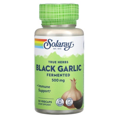 Solaray True Herbs, Black Garlic, Fermented, 500 mg, 50 VegCaps