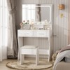 Makeup Vanity Desk with Mirror, USB Charging Station & 5 Light Modes for Bedroom, 3-Drawer Dressing Table with Storage Shelf and Stool - 2 of 4