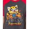 Seven Times Six Aggretsuko Womens' Raging on Skulls Pajama Sleep Shirt Raglan Nightgown Grey - image 2 of 3