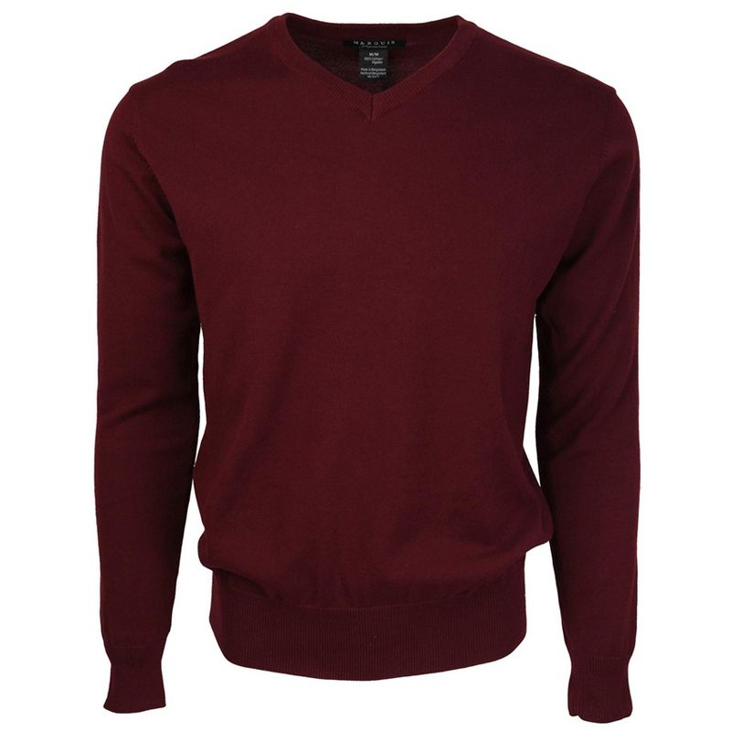 Men's Modern Fit Solid V-neck Cotton Sweater, 1 of 2