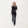 Anna-Kaci Active Women's High Waist Flare Leg Pants with Foldover Waistband and Stretch Performance Fabric - 4 of 4