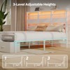 Pinmoco Bed Frame with 49.2 inch High LED Storage Headboard and 2 Drawers, Metal Platform Bed with Charging Station, Height Adjustable - 3 of 4
