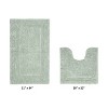 Lux Premium 100% Cotton Tufted Solid Reversible 2 Piece Bath Rug Set – Ultra-Soft, Water-Absorbent, Durable, Machine Washable Bathroom Rug - 2 of 4