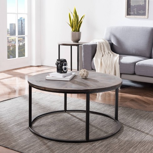 Lymedon Reclaimed Wood Tail Table, Reclaimed Wood Round Coffee Table
