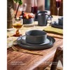Itopfox Stoneware Dinnerware Set for 4, 12-Piece Plates and Bowls, Microwave and Dishwasher Safe, Charcoal Finish - 2 of 4