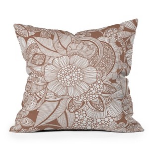 18"x18" Deny Designs Valentina Ramos Rachel Mocha Square Outdoor Throw Pillow White - 1 of 4