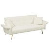 70.1 "futon sofa bed, convertible double sofa bed with folding armrests for living rooms and small Spaces Beige - 4 of 4