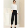 Allegra K Women's Lace Trim Crew Neck Long Sleeve Elegant Blouse - 4 of 4