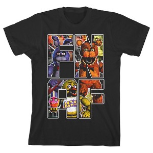 Five Nights At Freddy's FNAF Graphics Boy's Black T-shirt - 1 of 3