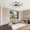 Airsurfer 65" Black Ceiling Fan with 3 Colors LED Light,6 Speeds Motor,2 Downrods,Ceiling Fan with 9 Blades for Indoor Living Room,Remote Included - 2 of 4