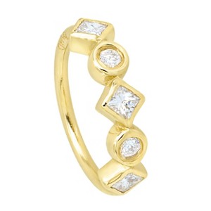 Jewelry Avalanche 20G 14K Gold Bezel Set Princess Cut & Round Diamond Nose Hoop Ring - 1 of 4