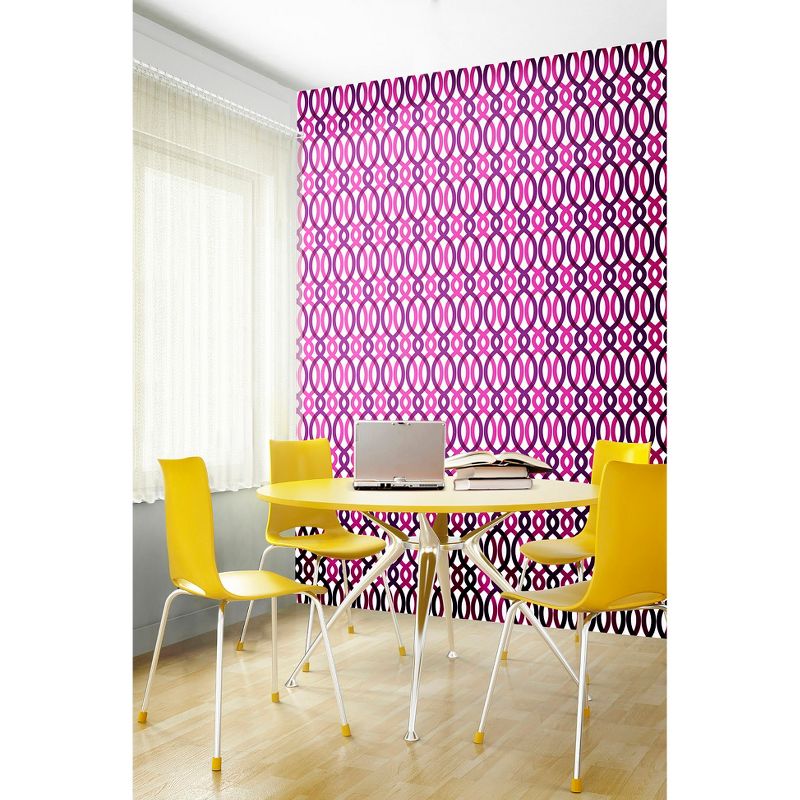 Tempaper &#38; Co Scroll Removable Peel and Stick Wallpaper, Pink and Purple, 28&#39;, 3 of 5
