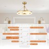 Parrot Uncle 30" Gold Modern LED Fandeliers Bladeless Ceiling Fan with Remote and Light - 4 of 4